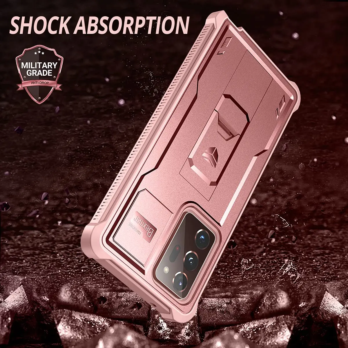Dexnor Rose Gold 5G Case for Samsung Galaxy Note 20 Ultra 6.9 inches | Built-in Screen Protector & Kickstand - view 6