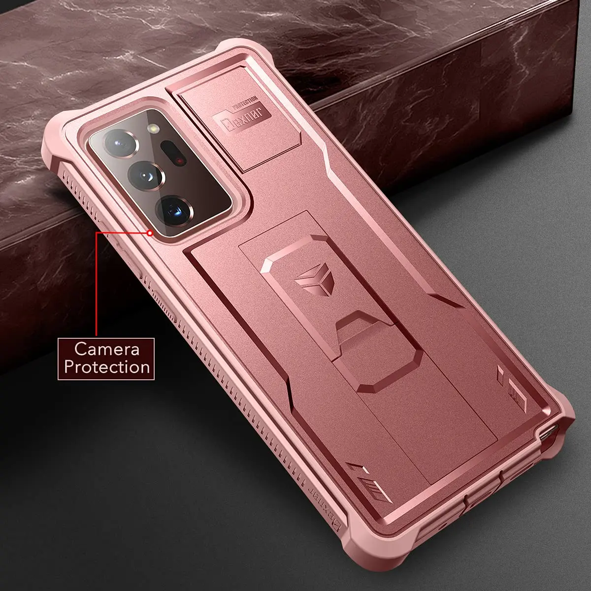 Dexnor Rose Gold 5G Case for Samsung Galaxy Note 20 Ultra 6.9 inches | Built-in Screen Protector & Kickstand - view 7