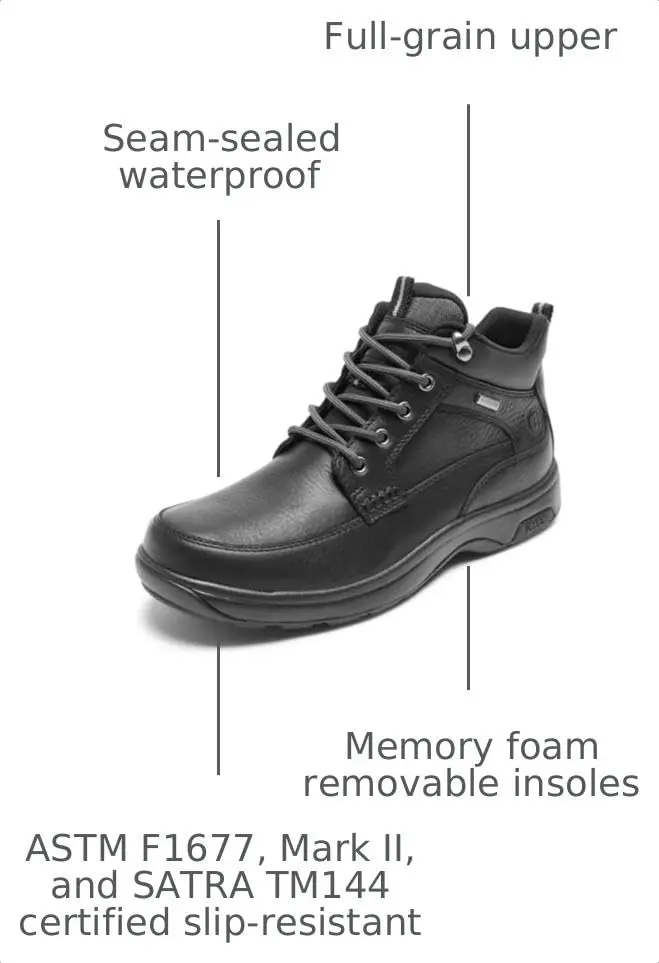 Dunham Men's 8000 Mid Boot Ankle Waterproof Leather Size 9.5 | Slip-Resistant & Supportive - view 2