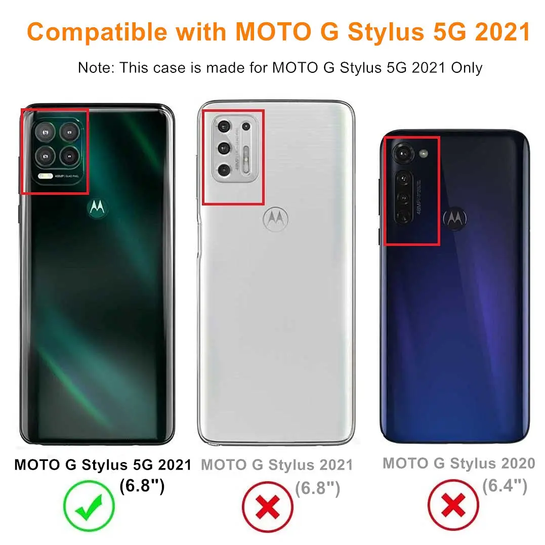 Lmposla Cellular Phone Case for Motorola Moto G Stylus 5G (2021), Pink/Teal Shockproof TPU, Soft Silicone, 2mm Protruding Edges - view 2