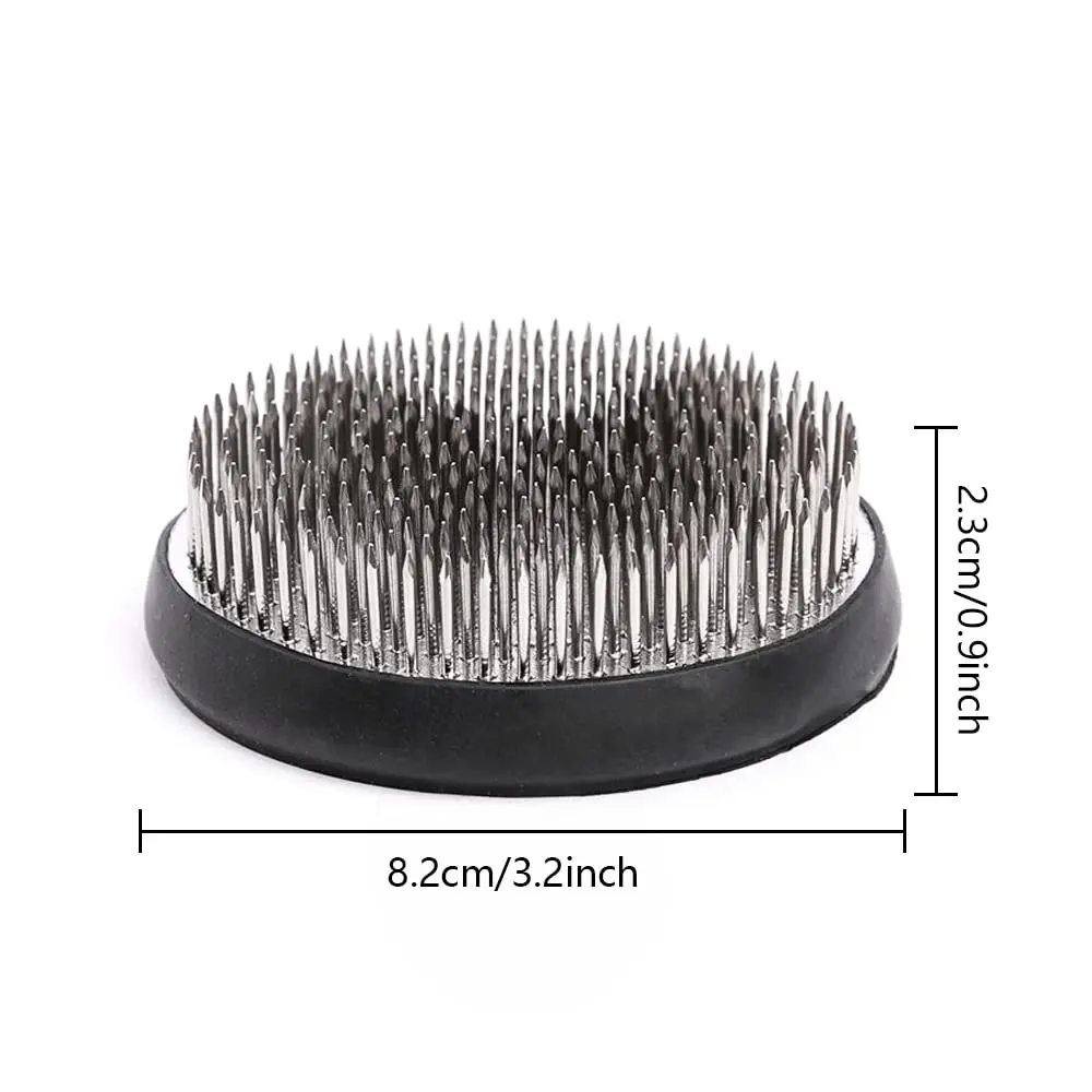 alladaga Stainless Steel Pin Flower Frog Arrangement Holder 80mm (3.2 Inch) | 331 Needles for Stable Floral Crafting - view 2