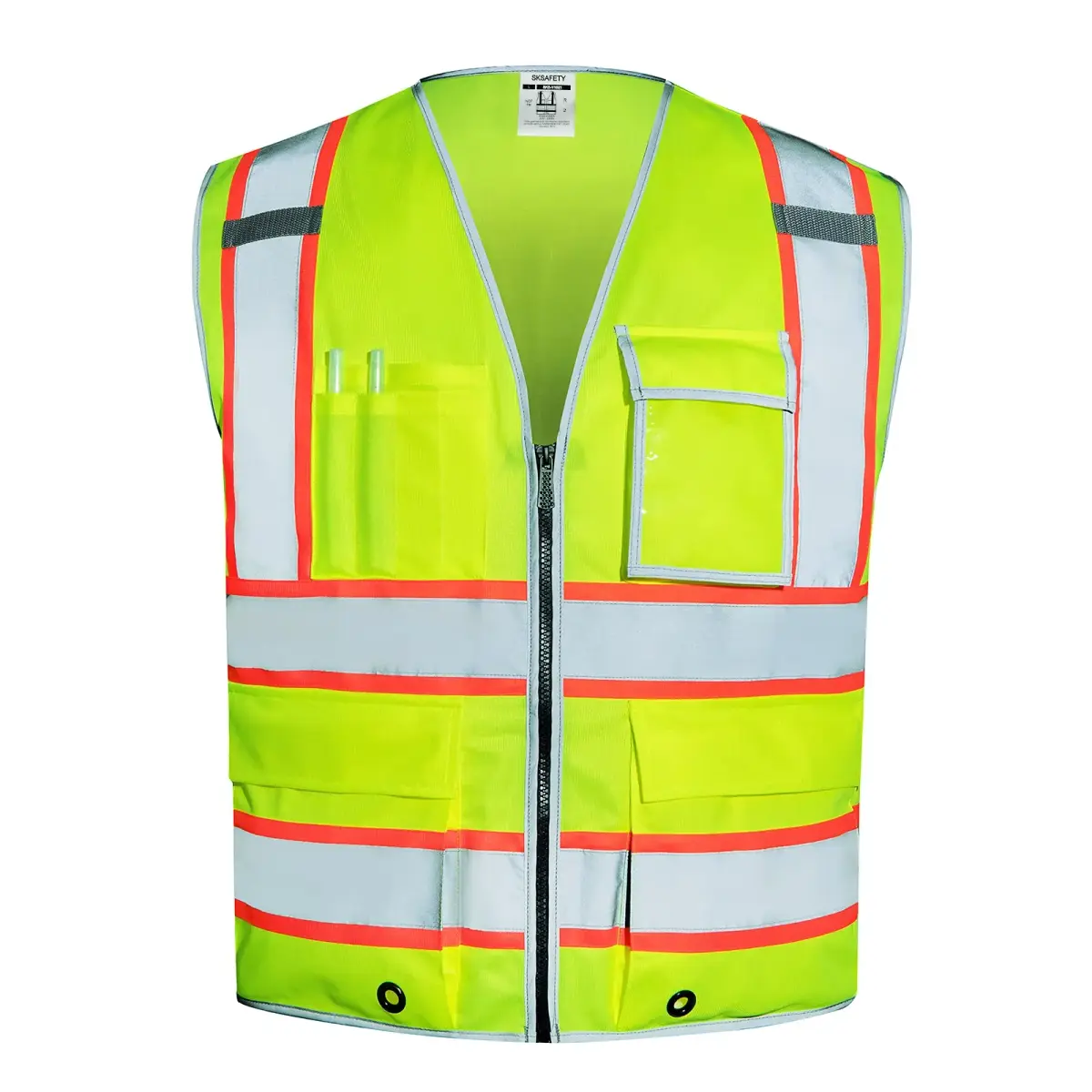 SKSAFETY Class 2 High Visibility Safety Vest XL | ANSI/ISEA 107-2020 Compliant with 360° Reflective Strips - main product image