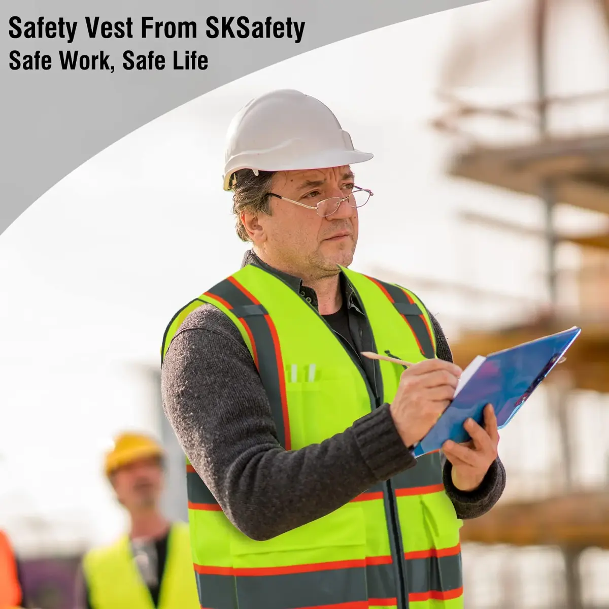 SKSAFETY Class 2 High Visibility Safety Vest XL | ANSI/ISEA 107-2020 Compliant with 360° Reflective Strips - view 9