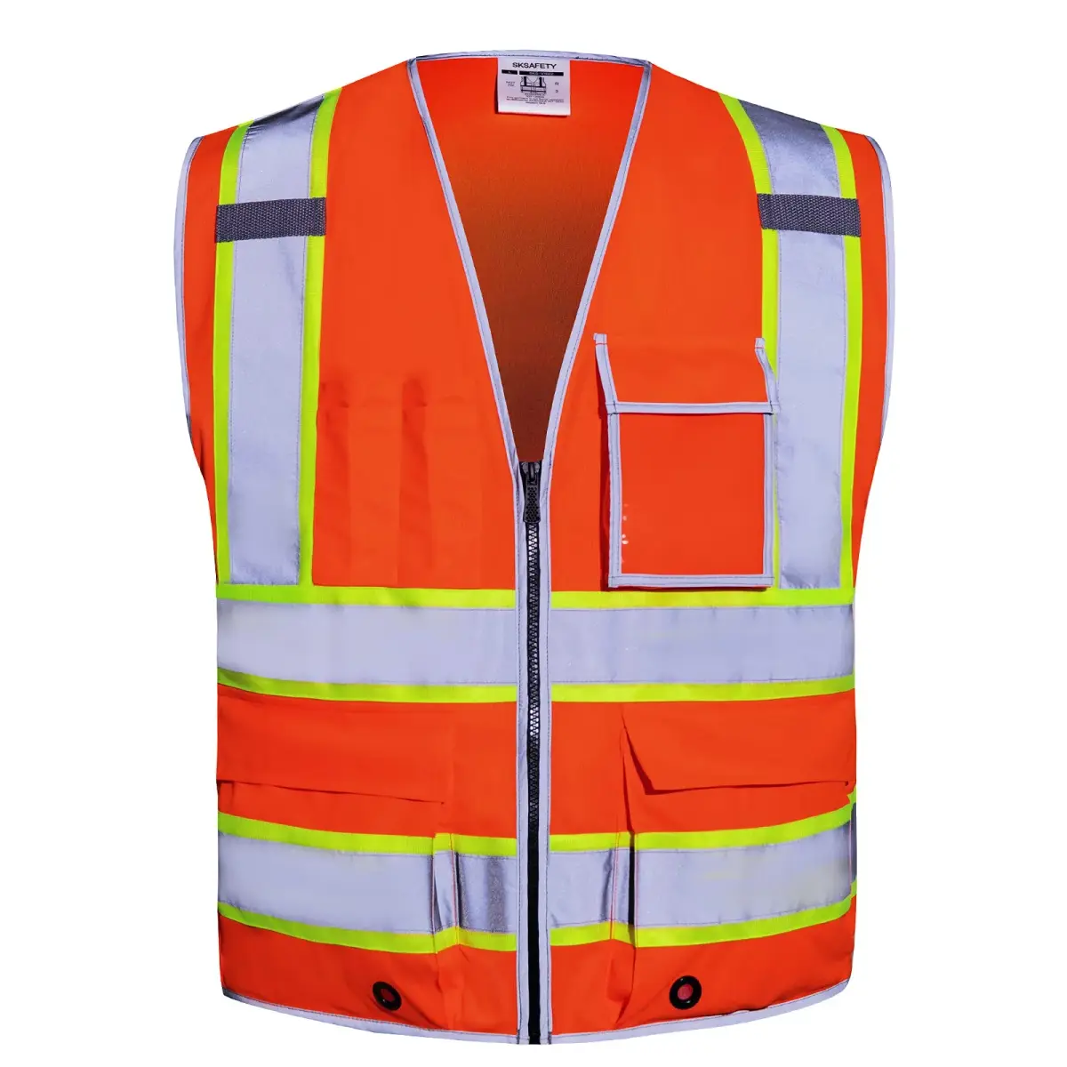 SKSAFETY Class 2 High Visibility Safety Vest Orange XL | ANSI/ISEA 107-2020 Compliant Work Vest - main product image
