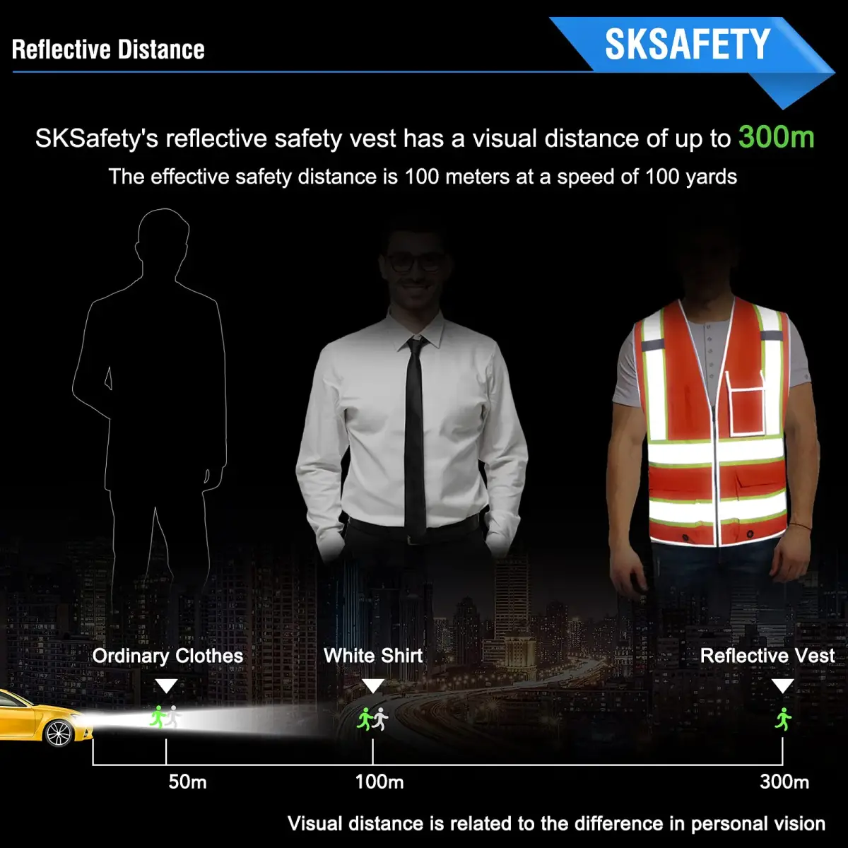 SKSAFETY Class 2 High Visibility Safety Vest Orange XL | ANSI/ISEA 107-2020 Compliant Work Vest - view 3