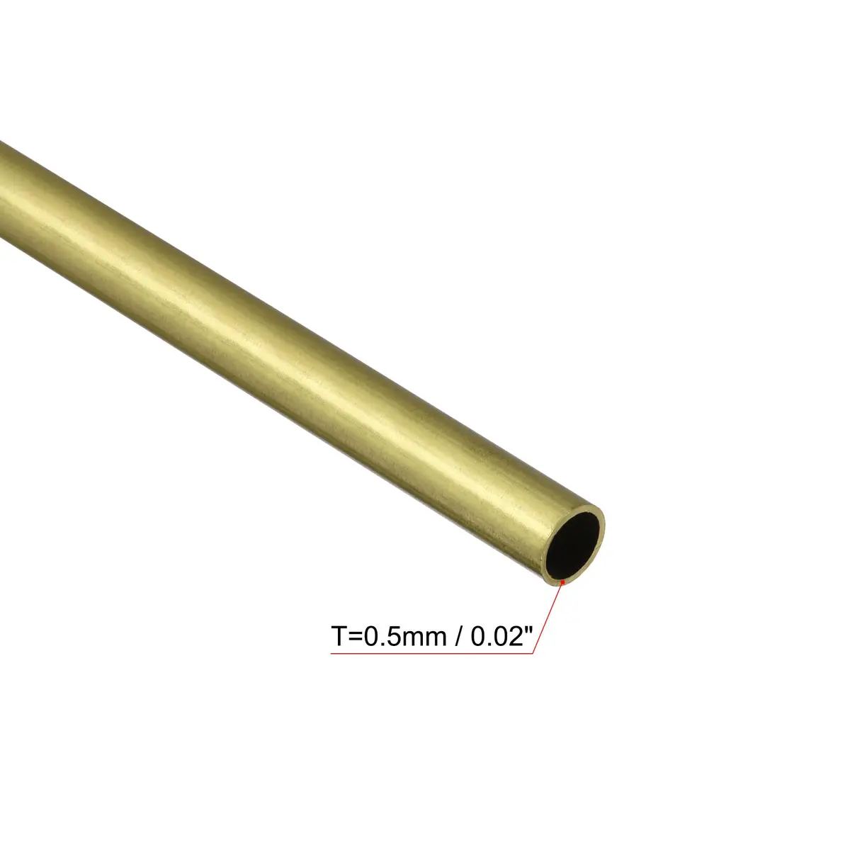 uxcell Brass Round Tube 6mm OD 0.5mm Wall Thickness 200mm Length Pipe Tubing (3 Pcs) - view 3