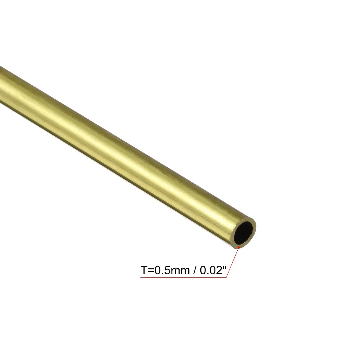uxcell Brass Round Tube 4mm OD x 0.5mm Wall x 200mm Length Pipe Tubing (3 Pcs) | Precision Seamless Construction for DIY & Industrial Use - view 3