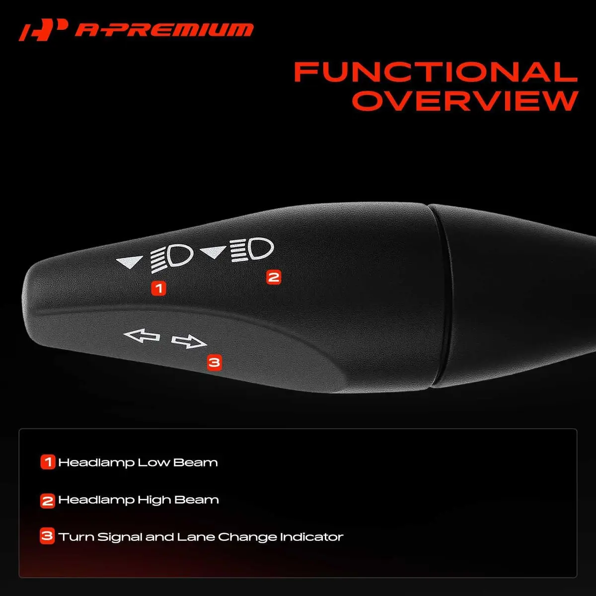 A-Premium Turn Signal Switch Multifunction Switch Compatible with Ford | OEM-Quality, Bolt-On Fit, 12V, One Year Guarantee - view 3