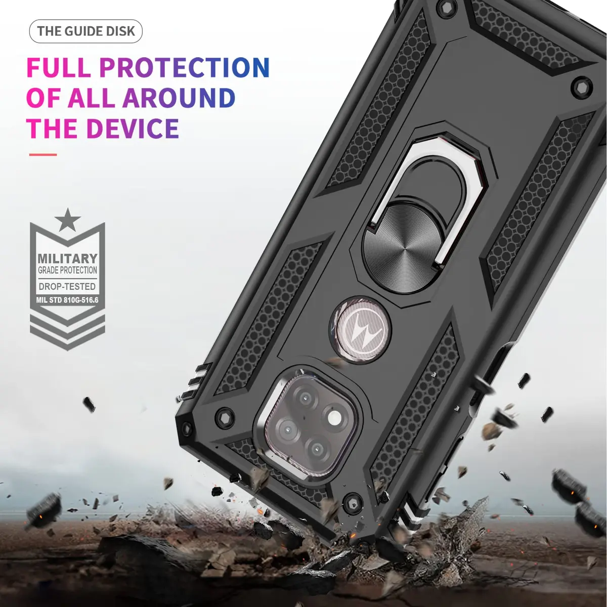 LeYi for Moto G Power 2021 Case: Heavy Duty Shockproof & Stand Black | Military Grade Drop Protection - view 7