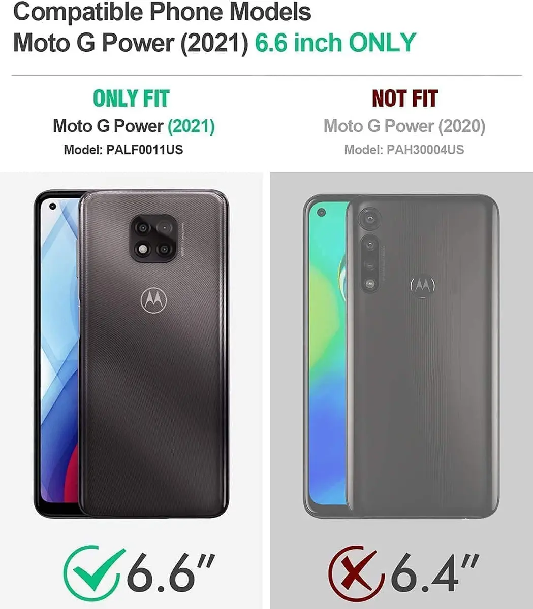 LeYi for Moto G Power 2021 Case: Heavy Duty Shockproof & Stand Black | Military Grade Drop Protection - view 2