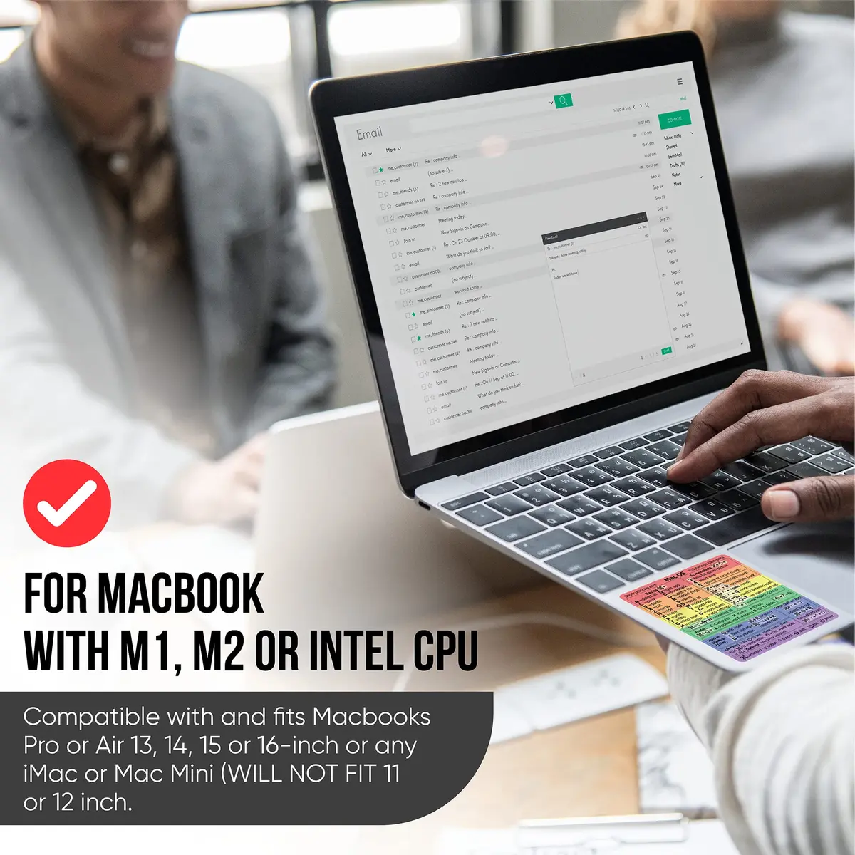 Synerlogic Mac OS Shortcuts Sticker | Laminated Vinyl MacBook Cheatsheet for macOS | Rainbow Edition (3.25 x 3.25 inches) - view 8