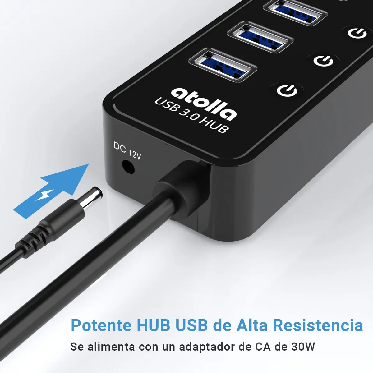 atolla Powered USB 3.0 Hub 10 Ports | High-Speed Data Transfer & Individual ON/OFF Switches - view 5