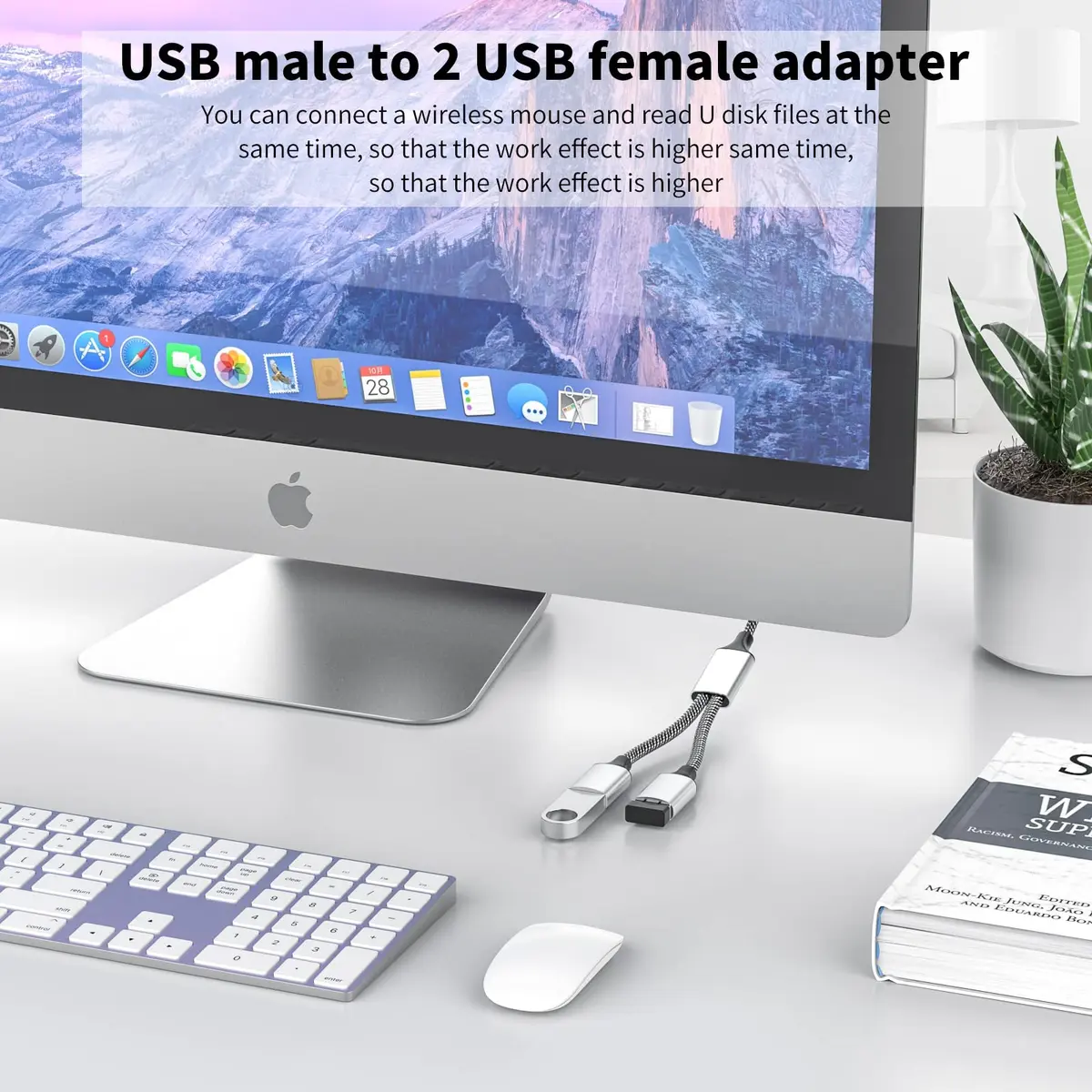 MOGOOD USB Splitter 1-to-2 Y-Cable, 2-Pack Silver | Expands USB-A Port for Data & Charging - view 5