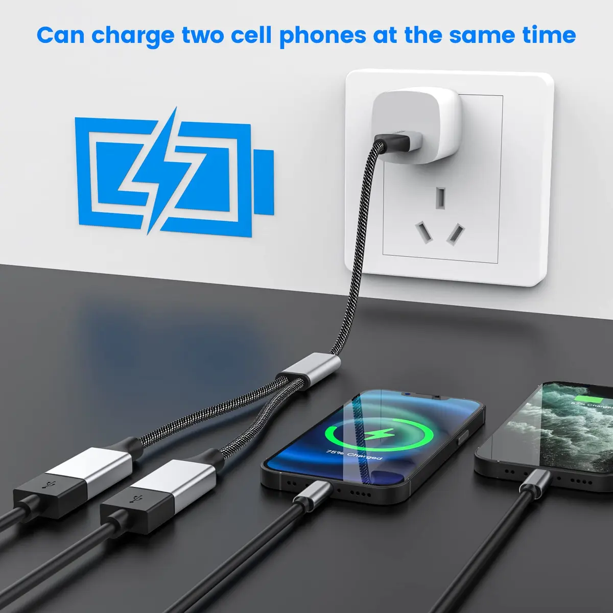 MOGOOD USB Splitter 1 in 2 Out, Dual USB-A Port Adapter with 1.5A Power Output | Connect Two Devices Instantly - view 4