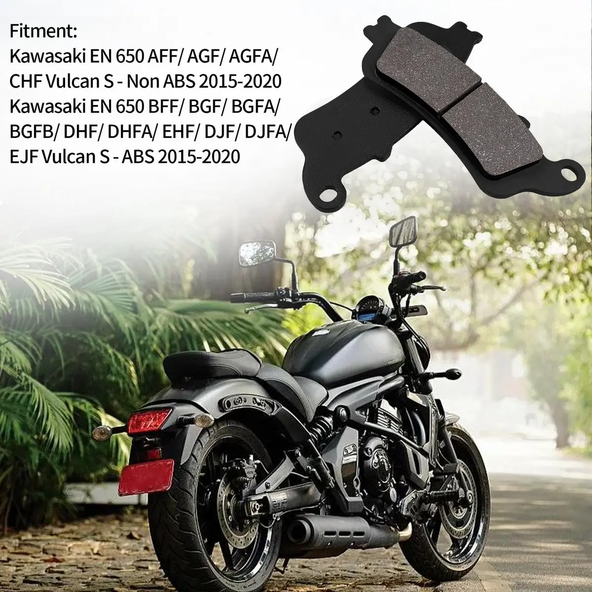SOLLON Brake Pads for Kawasaki EN650 Vulcan S 2015-2020 | Quiet, Durable, Easy Install - view 6