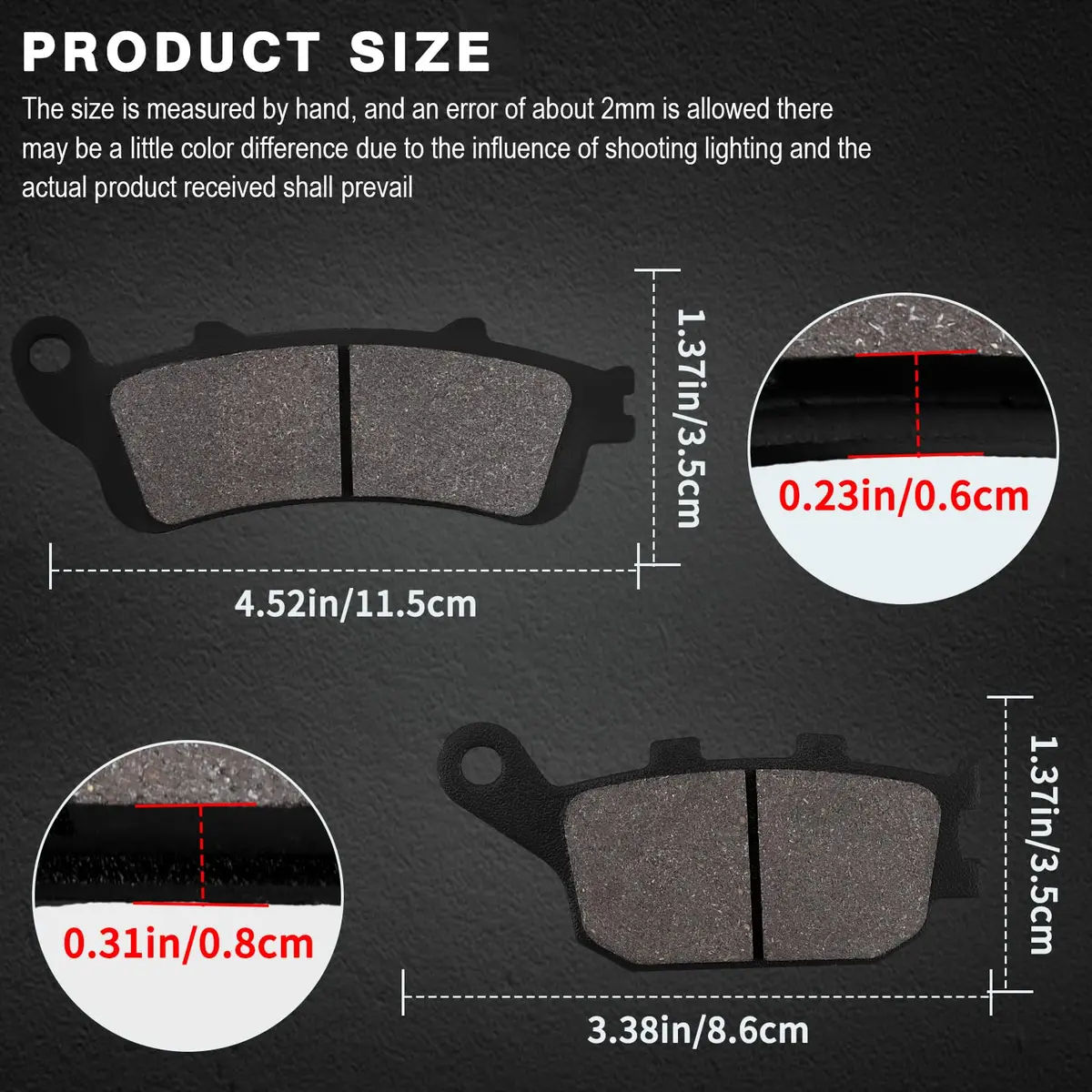 SOLLON Brake Pads for Kawasaki EN650 Vulcan S 2015-2020 | Quiet, Durable, Easy Install - view 3