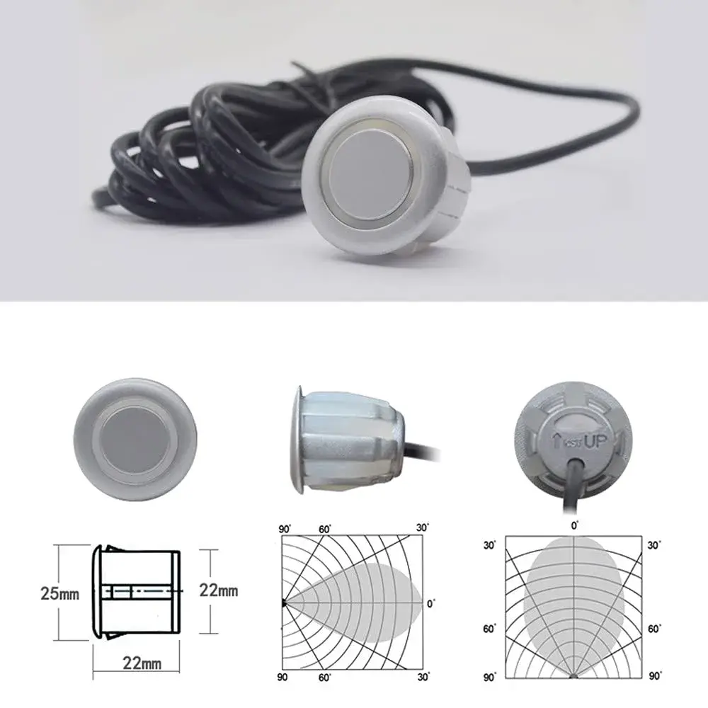 ELSNU Car Parking Sensors Kit Reverse Radar System 8 Sensors (Black) | Dual-Core Work for Accurate Detection - view 5