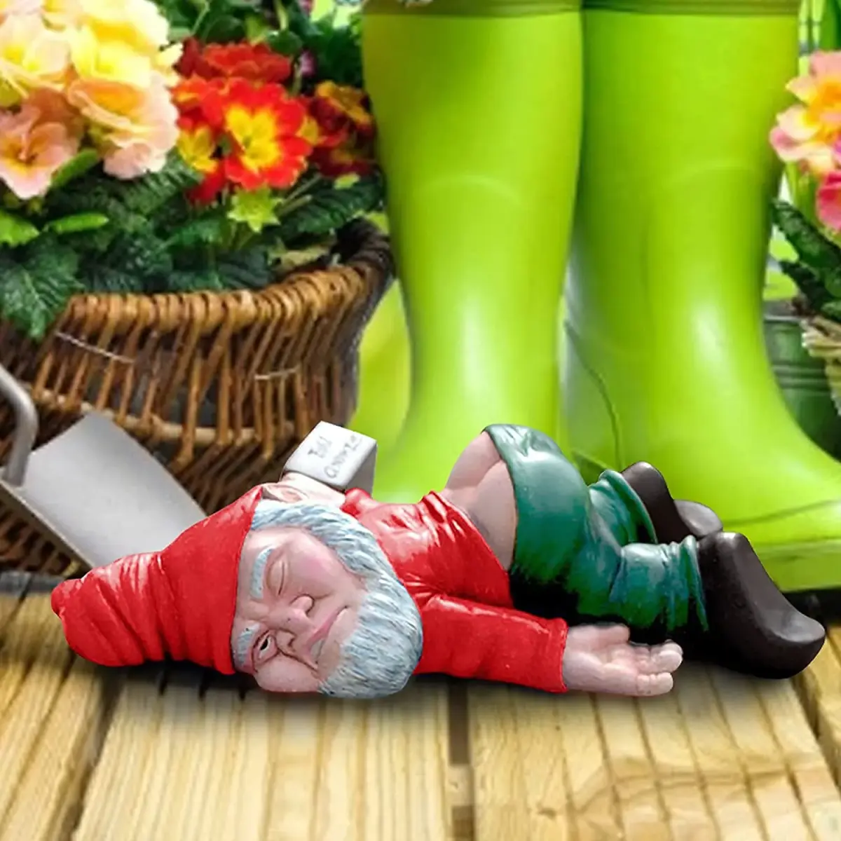 IcyAits Funny Drunk Dwarf Garden Gnome Statue 15.2cm (6 inches) | Resin Sculpture for Outdoor Decor - view 5