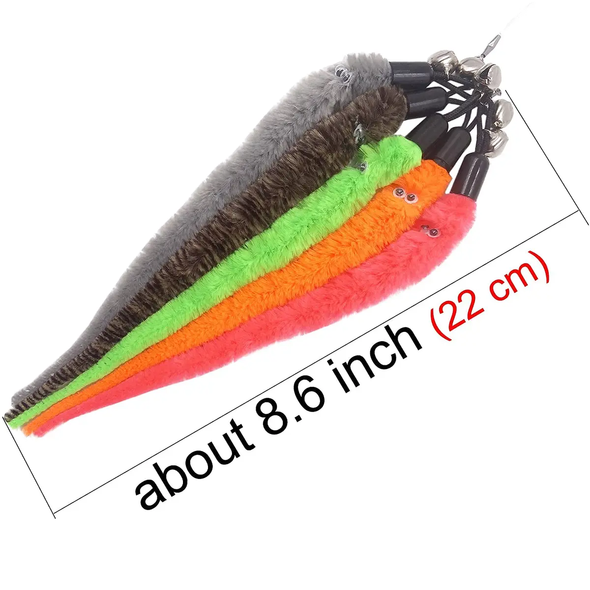 TIENAILING Cat Toy Worm Refills, 12 Pieces | Interactive Cat Wand Attachments for Indoor Cats - view 5
