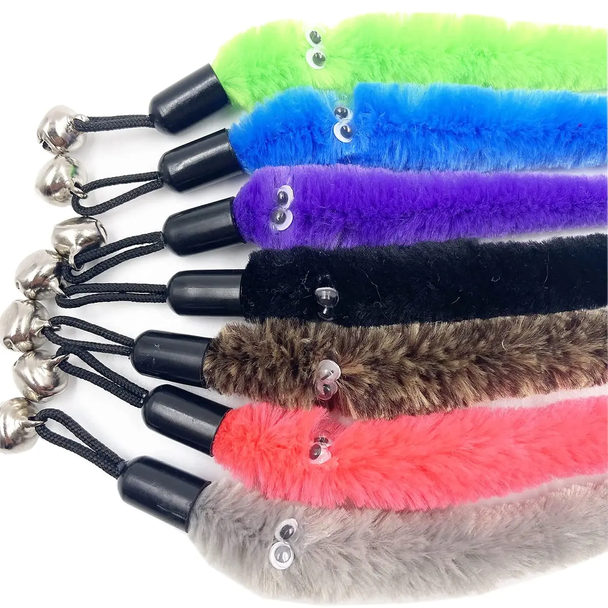 TIENAILING Cat Toy Worm Refills, 12 Pieces | Interactive Cat Wand Attachments for Indoor Cats - view 3