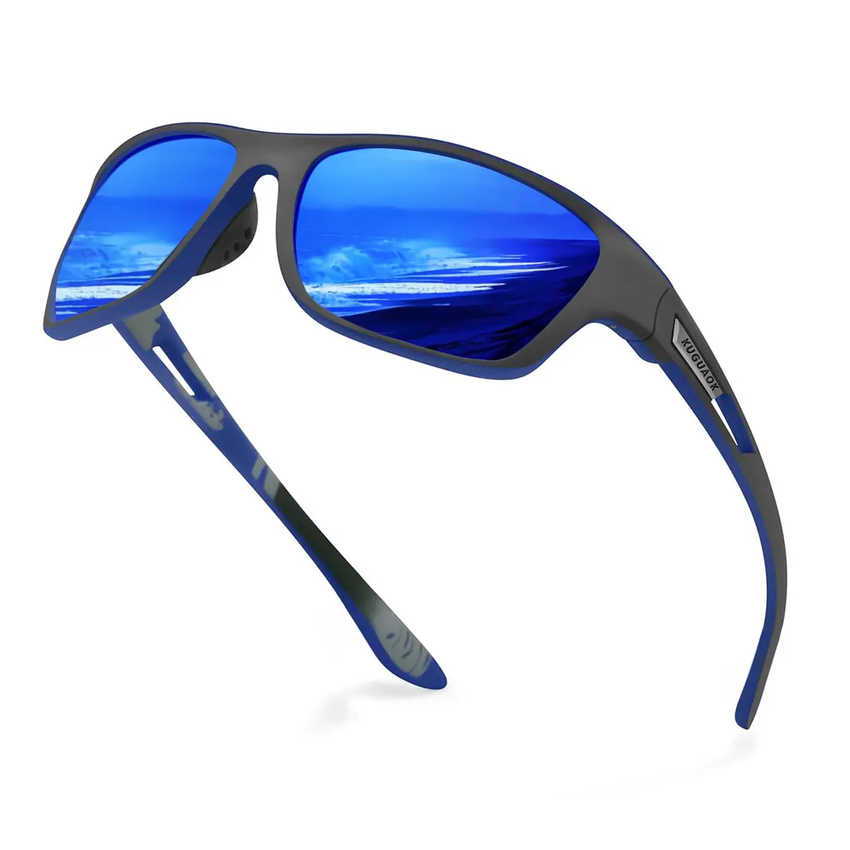 KUGUAOK Polarized Sports Sunglasses for Men Driving Cycling Fishing 70mm | UV 100% Protection - main product image