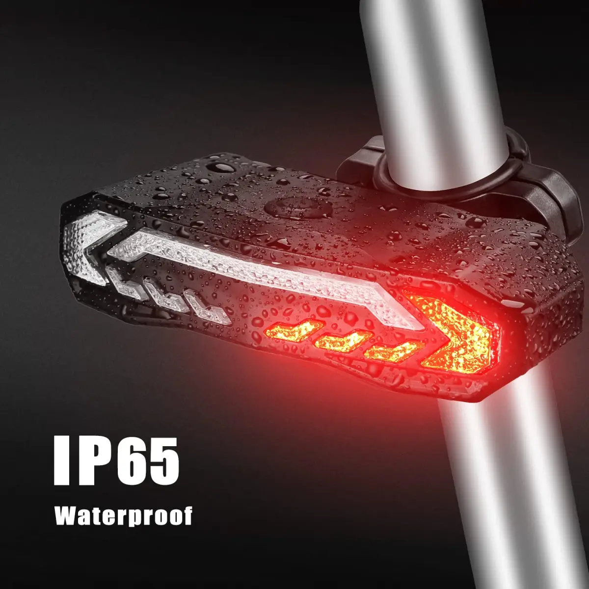 wsdcam Smart Bike Tail Light with Turn Signals, Brake Light, Alarm & Horn - 160 Lumens | USB Rechargeable, IP54 Waterproof - view 7