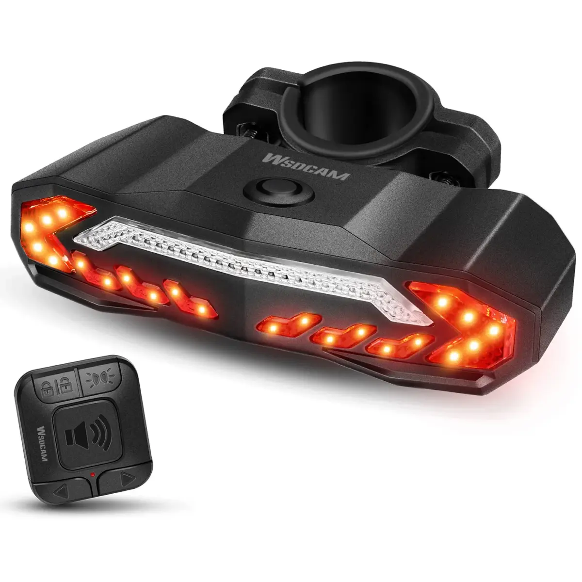wsdcam Smart Bike Tail Light with Turn Signals, Brake Light, Alarm & Horn - 160 Lumens | USB Rechargeable, IP54 Waterproof - view 8