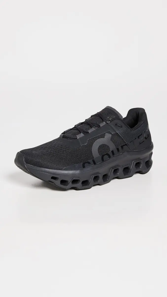 On Men's Cloudmonster Sneakers All Black Size 8 | Breathable Mesh Running Shoe - view 3