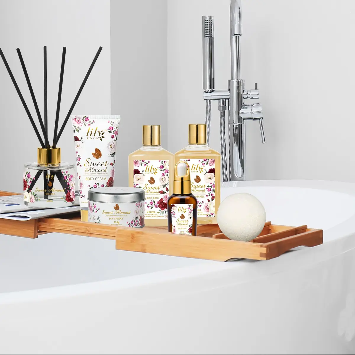 LILY ROY 17Pcs Spa Gift Set | Moisturizing Bath Basket for Women & Mom (17 Piece) - view 9
