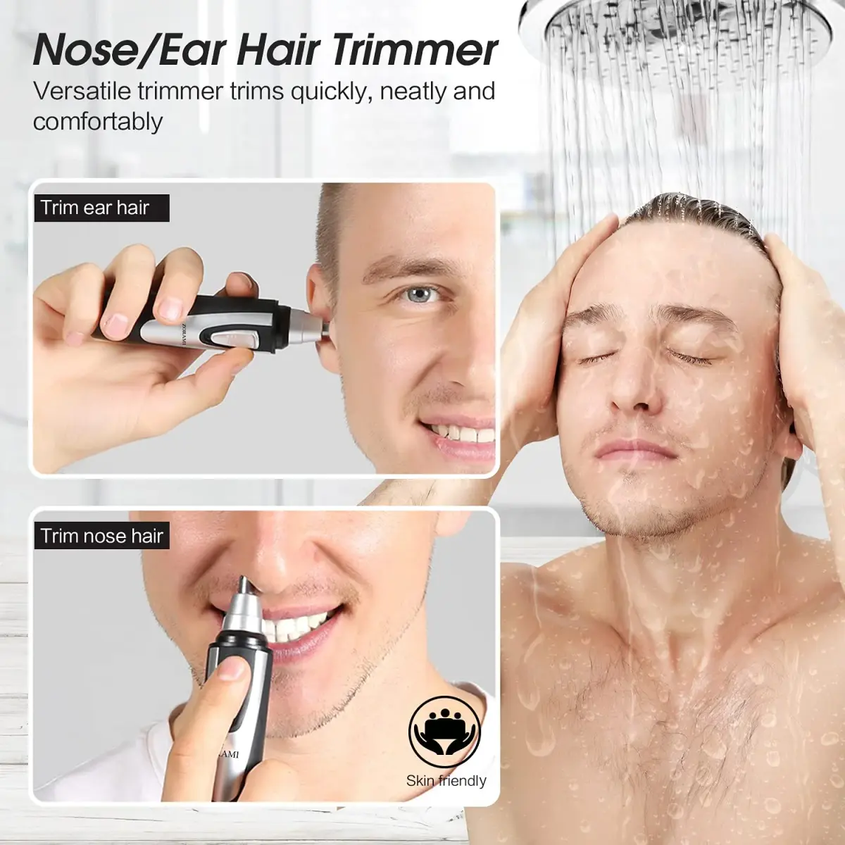 ZORAMI Ear and Nose Hair Trimmer Clipper for Men Women | IPX7 Waterproof, Dual-Edge Blades - view 2