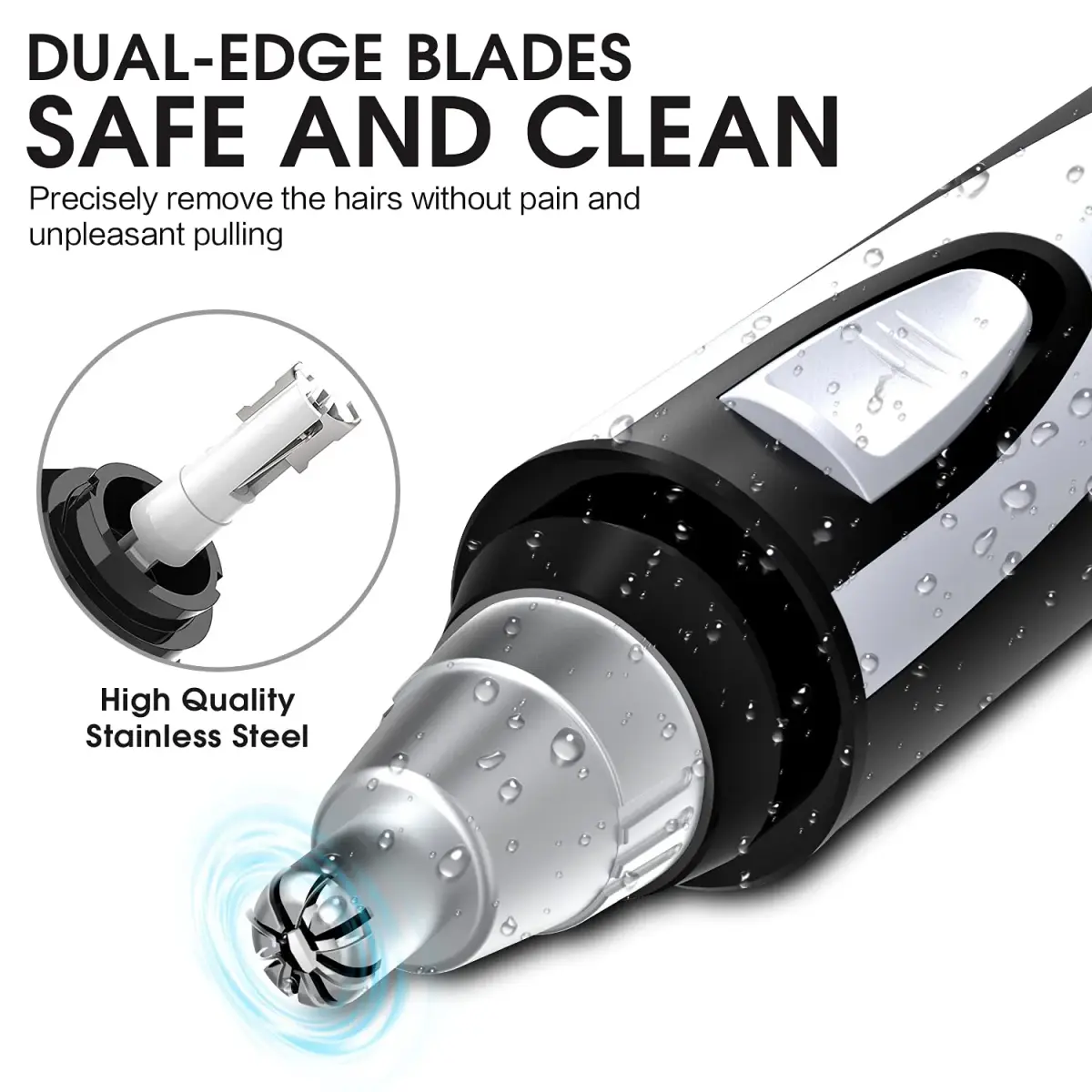ZORAMI Ear and Nose Hair Trimmer Clipper for Men Women | IPX7 Waterproof, Dual-Edge Blades - view 3