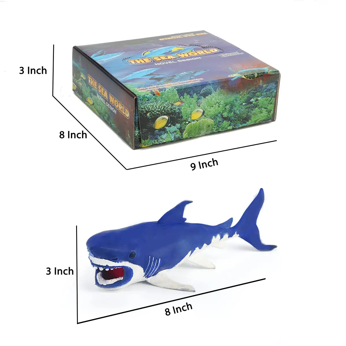 Axbotoy 10 Pack Shark Toys, 8" Soft & Stretchy Realistic Set for Bath & Play - view 5