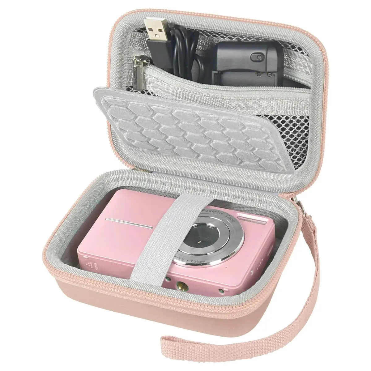 Boobowl Camera Case for Kodak PIXPRO FZ55/FZ45 with Bump Divider, 13cm (5in) x 13.3cm (5.2in) x 6.2cm (2.5in) | Protects Compact Cameras from Bumps and Scratches - main product image
