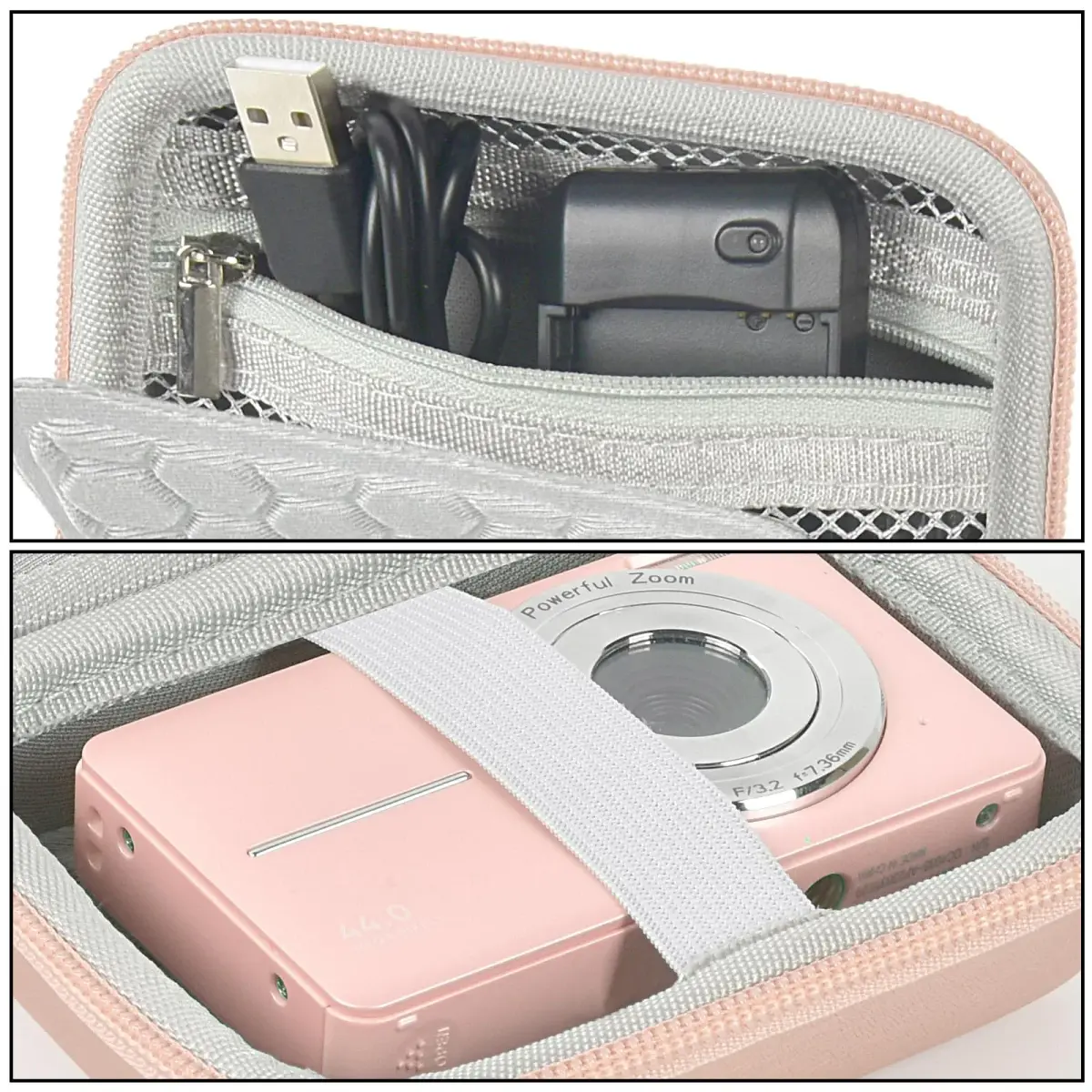 Boobowl Camera Case for Kodak PIXPRO FZ55/FZ45 with Bump Divider, 13cm (5in) x 13.3cm (5.2in) x 6.2cm (2.5in) | Protects Compact Cameras from Bumps and Scratches - view 3