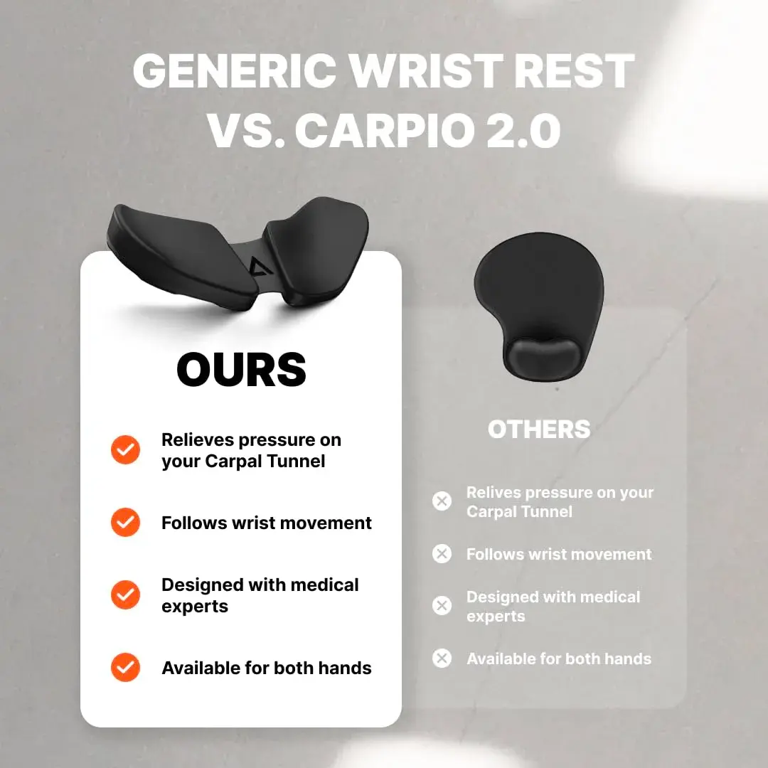 DELTAHUB Carpio 2.0 Ergonomic Wrist Rest for Mouse, Large Black | Reduces Strain for Office & Gaming - view 6