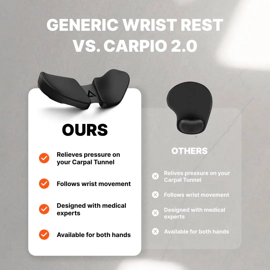 DELTAHUB Carpio 2.0 - Left-Handed Ergonomic Wrist Rest for Mouse, Pain Relief, Anti-Fatigue, Large, Black - view 6