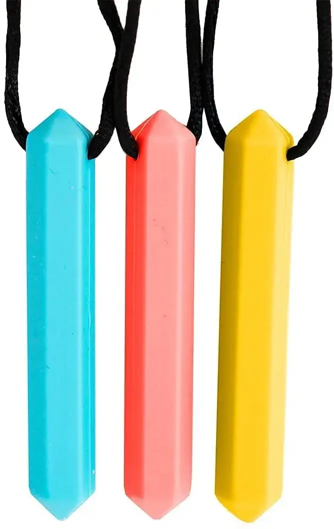 Tilcare Chew Chew Pencil Sensory Necklace 3 Set | Calming Silicone Chewy Toys for Kids & Adults - main product image