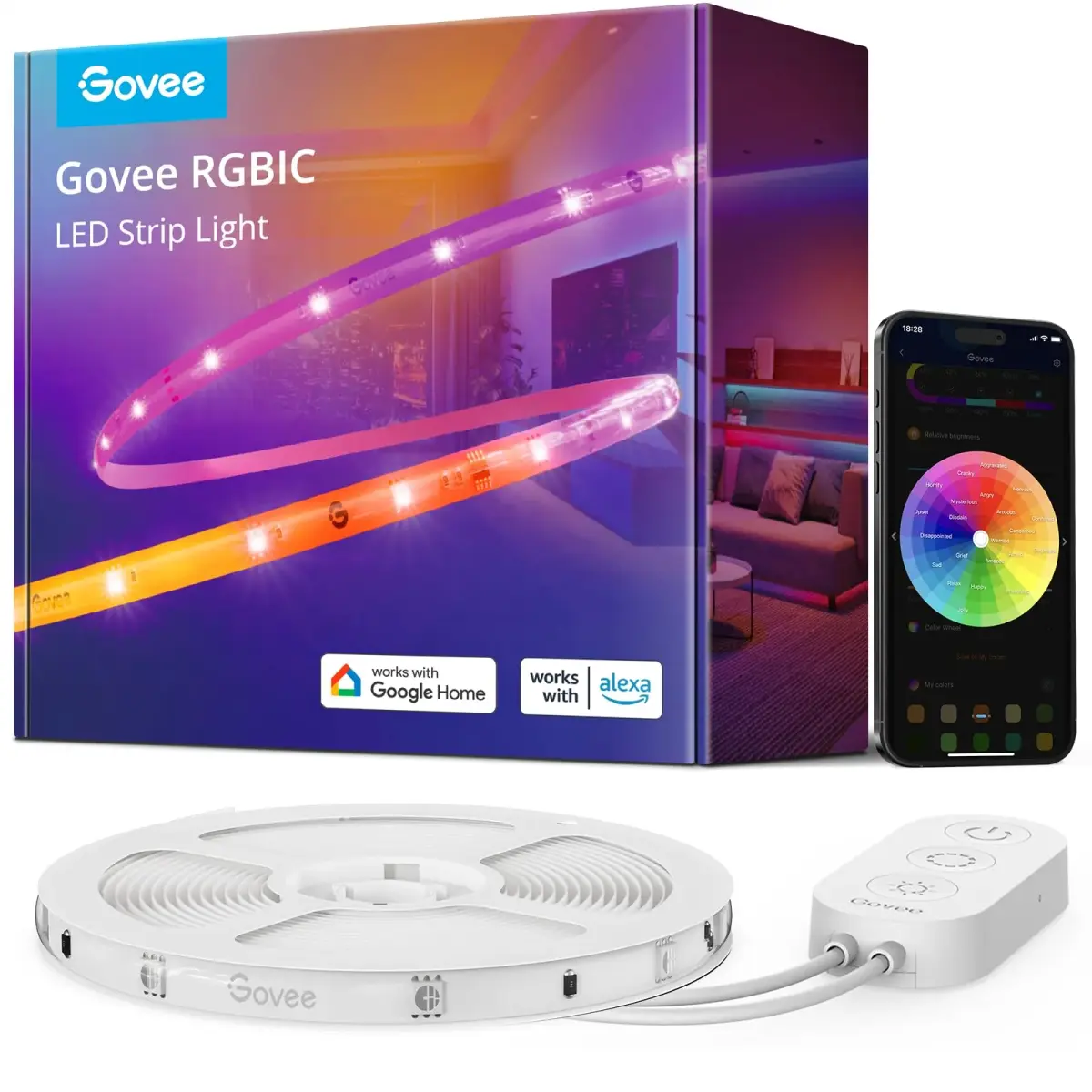 Govee RGBIC LED Strip Lights 5m (16.4ft) | Work with Alexa & Google Assistant, Music Sync - main product image