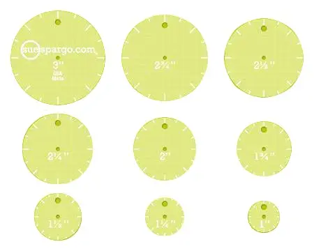 Sue Spargo Circles Easy Creative Stitching Templates Set - 9 Piece Set, 1"-3" Diameters | Classic Quilting & Sewing Tools - main product image