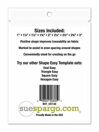 Sue Spargo Circles Easy Creative Stitching Templates Set - 9 Piece Set, 1"-3" Diameters | Classic Quilting & Sewing Tools - view 3