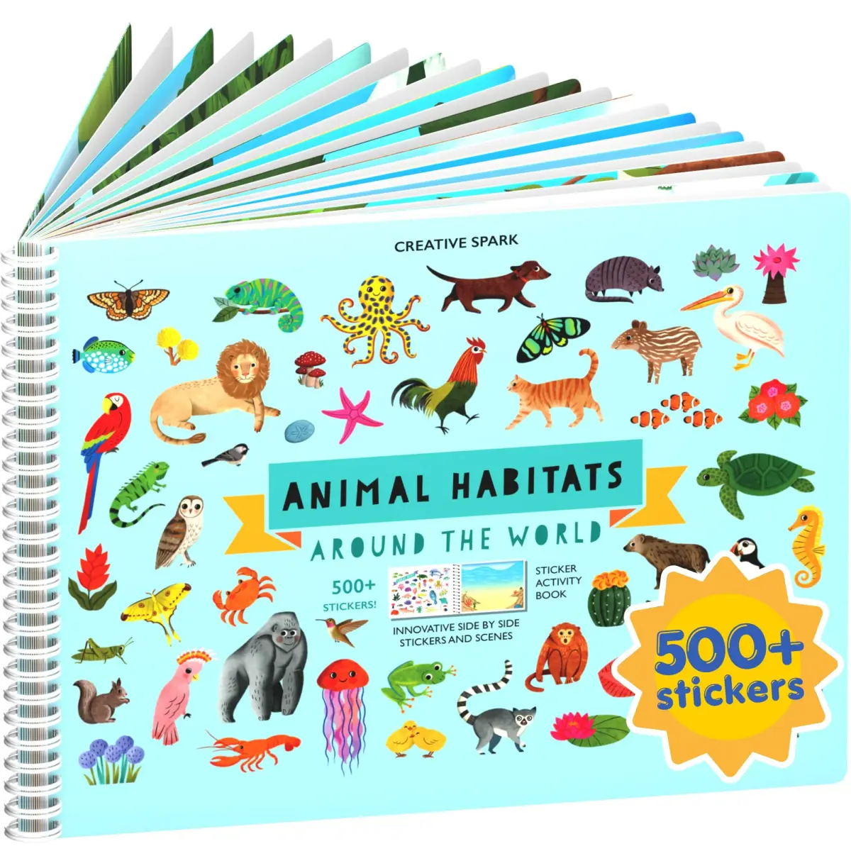 CUPKIN Animals Habitat 500+ Sticker Book | 23.5cm x 31cm (9.25" x 12") - main product image