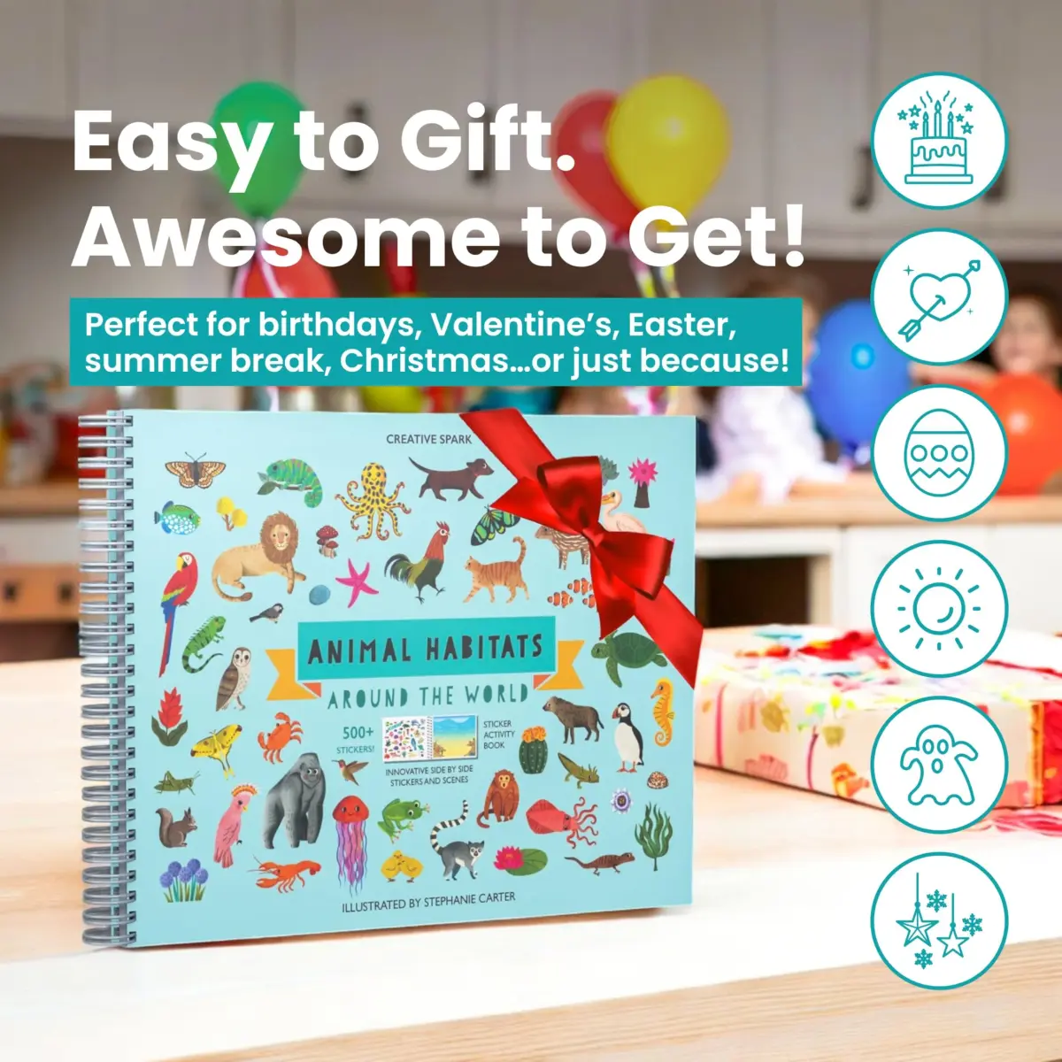 CUPKIN Animals Habitat 500+ Sticker Book | 23.5cm x 31cm (9.25" x 12") - view 7