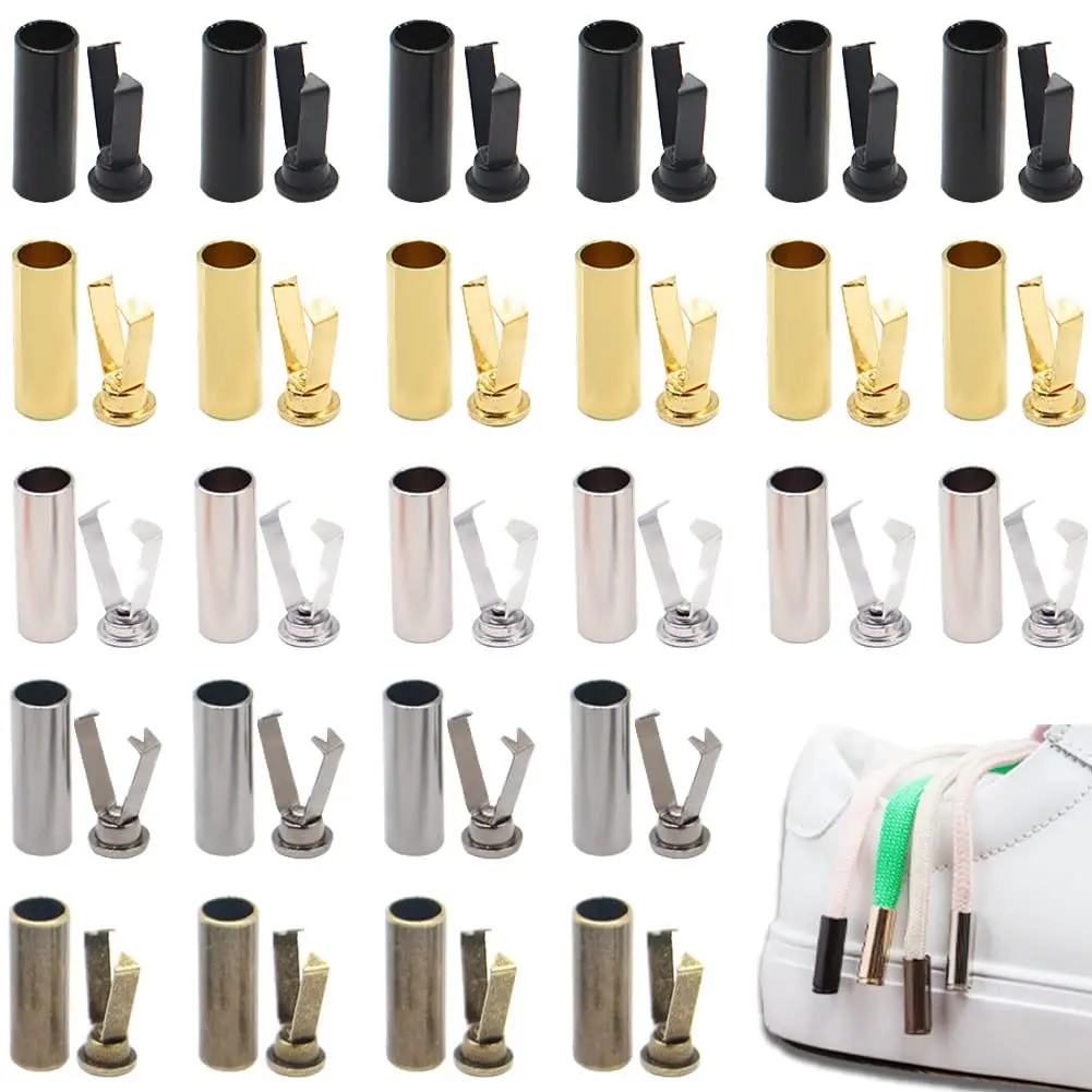GeoGeoDIY Alloy Shoelace Tips 50 Sets | Durable Metal Aglets for DIY Shoe Laces & Clothes - main product image