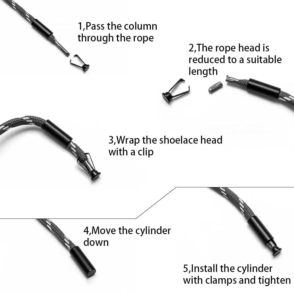 GeoGeoDIY Alloy Shoelace Tips 50 Sets | Durable Metal Aglets for DIY Shoe Laces & Clothes - view 7