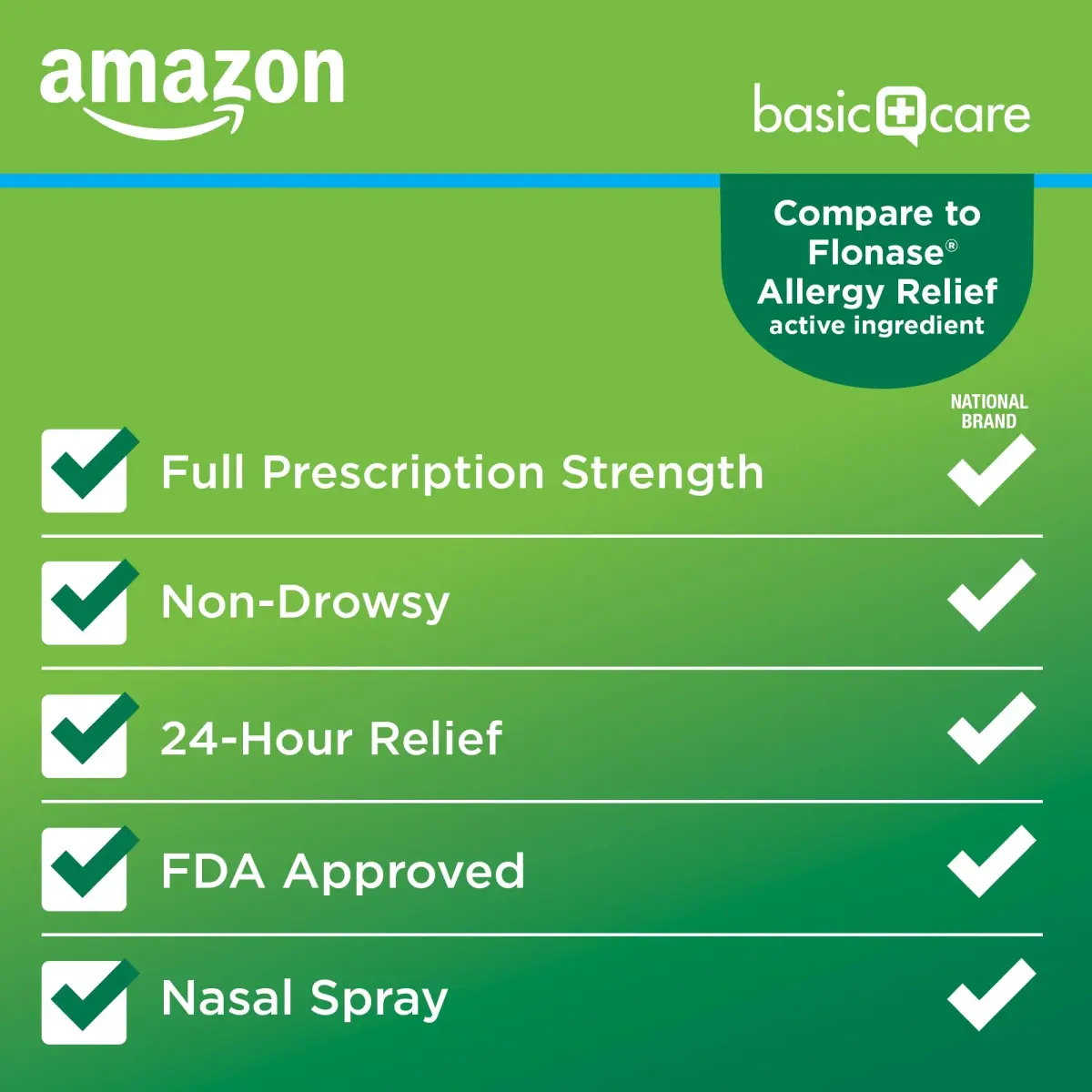 Amazon Basic Care 24-Hour Allergy Relief Nasal Spray 0.62 Fl Oz (18.3ml) | Fluticasone Propionate 50mcg Non-Drowsy - view 3