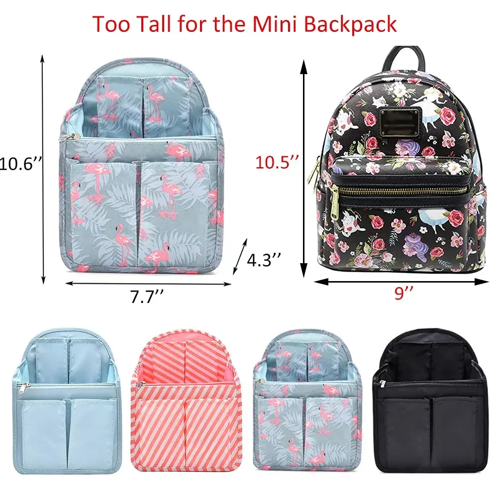 HOYOFO Mini Backpack Organizer Insert Light Blue | Lightweight Nylon Bag Divider for Small Backpacks & Purses - view 5