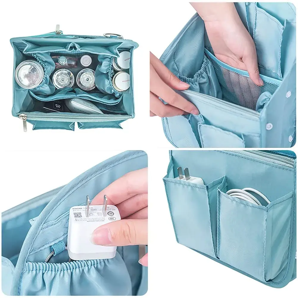 HOYOFO Mini Backpack Organizer Insert Light Blue | Lightweight Nylon Bag Divider for Small Backpacks & Purses - view 3