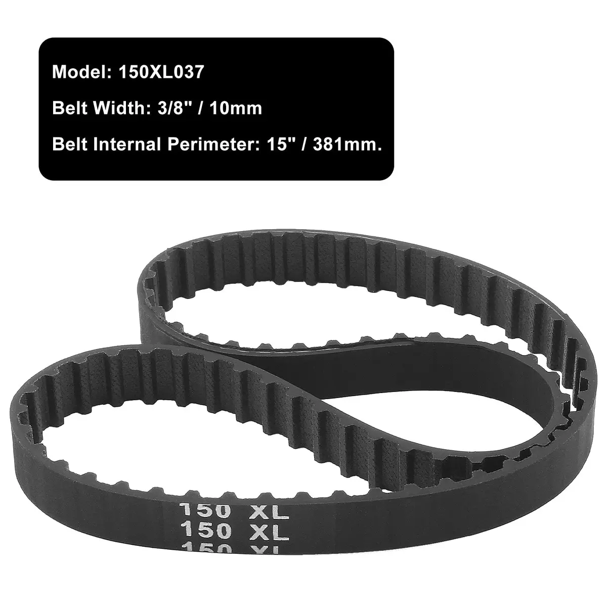 Qjaiune 2Pcs 150XL037 Timing Belt 75T 10mm | Neoprene, Nylon, Glass Fiber Drive Belt - view 5