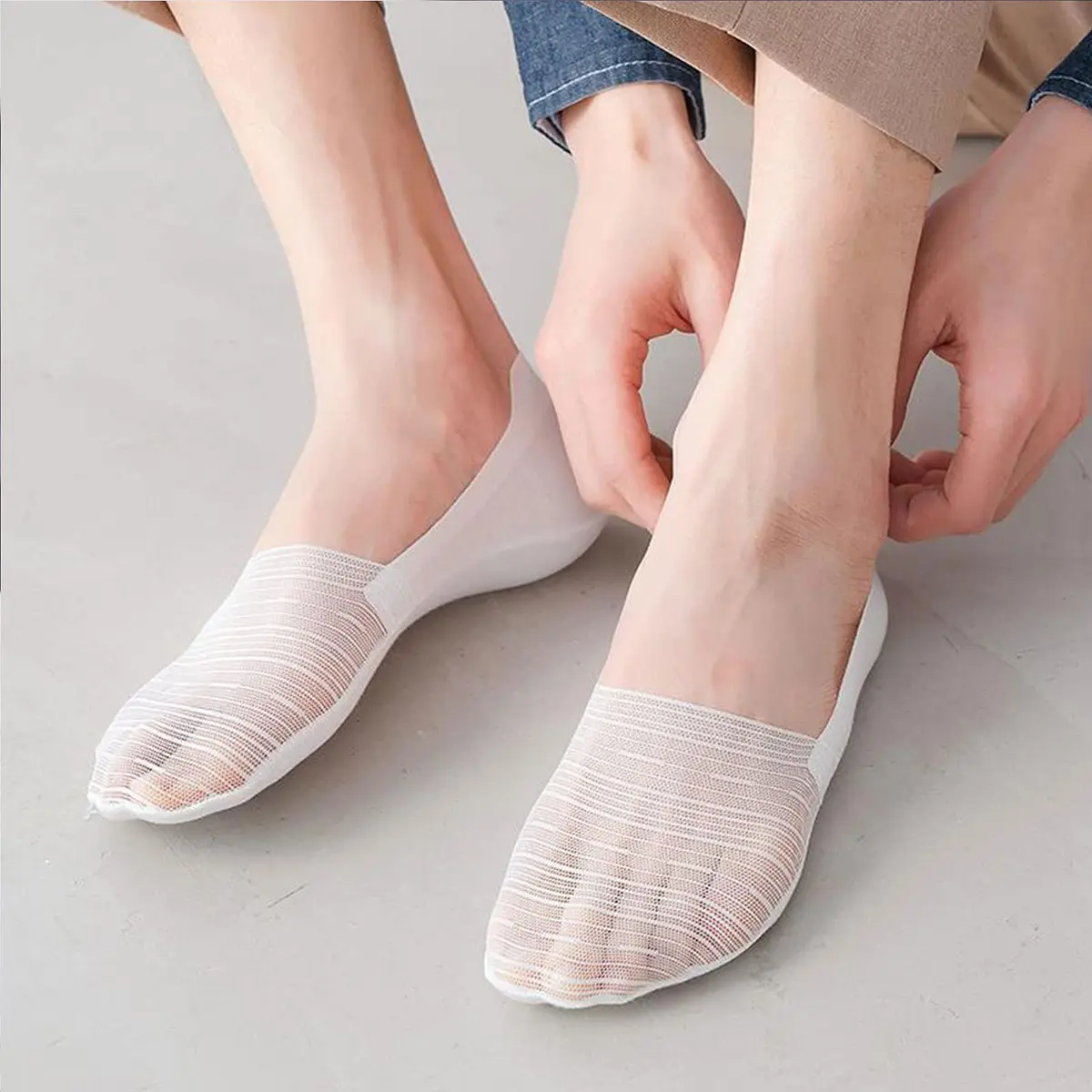 coloredlife Invisible Ice Silk No Show Socks | 5 Pairs, Unisex Shoe Liners - view 7