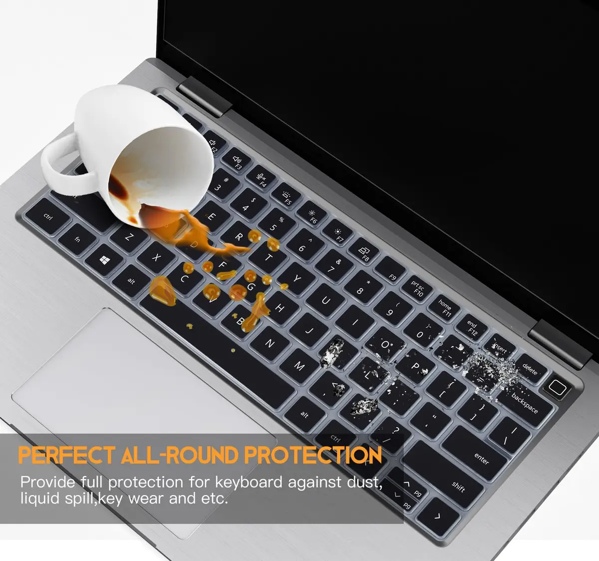 CaseBuy Black Silicone Keyboard Cover Skin for Dell Latitude 3440-2022 Laptops, 14" (35.56 cm) - view 6
